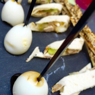 Quail eggs infused with Balsamic
